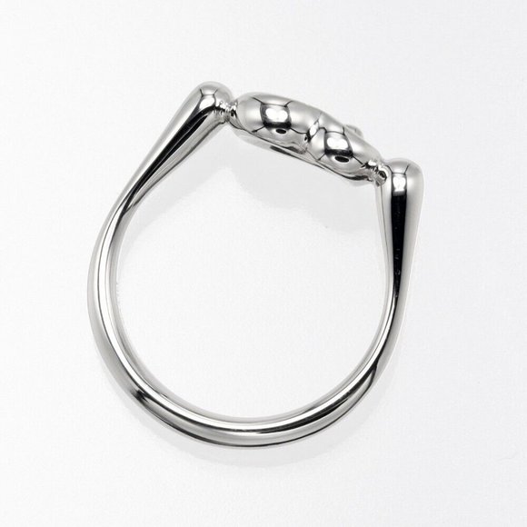 TIFFANY&Co. Open heart Ring Pt950Platinum/6P diamond #4.5(US Size) 6.21g Women - Picture 6 of 10